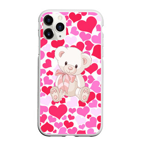 Чехол для iPhone 11 Pro матовый с принтом Белый Мишка в Санкт-Петербурге, Силикон |  | 14 февраля | bear | love | teddy | абстракция | арт | девушкам | день всех влюбленных | день святого валентина | животные | медведь | милые | мишка | сердечки | тедди