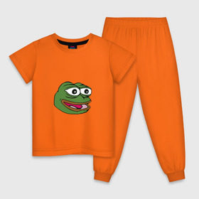 Детская пижама хлопок с принтом Pepe frog в Санкт-Петербурге, 100% хлопок |  брюки и футболка прямого кроя, без карманов, на брюках мягкая резинка на поясе и по низу штанин
 | meme pepe мем прикол лягушка