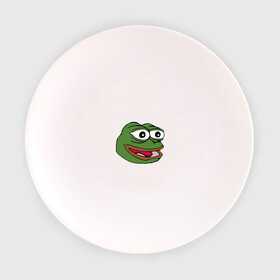 Тарелка 3D с принтом Pepe frog в Санкт-Петербурге, фарфор | диаметр - 210 мм
диаметр для нанесения принта - 120 мм | meme pepe мем прикол лягушка