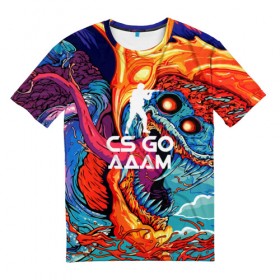 Мужская футболка 3D с принтом Адам в стиле CS GO в Санкт-Петербурге, 100% полиэфир | прямой крой, круглый вырез горловины, длина до линии бедер | hyper beast | кс го | скоростной зверь