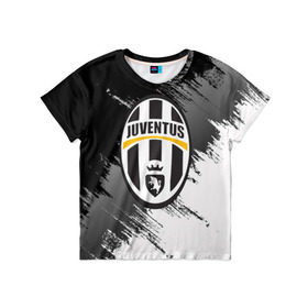 Детская футболка 3D с принтом Juventus в Санкт-Петербурге, 100% гипоаллергенный полиэфир | прямой крой, круглый вырез горловины, длина до линии бедер, чуть спущенное плечо, ткань немного тянется | juventus | футбол | ювентус