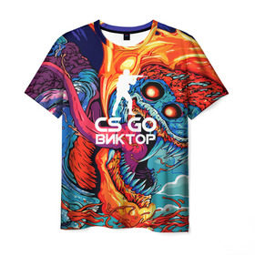 Мужская футболка 3D с принтом Виктор в стиле CS GO в Санкт-Петербурге, 100% полиэфир | прямой крой, круглый вырез горловины, длина до линии бедер | hyper beast | витя | кс го | скоростной зверь