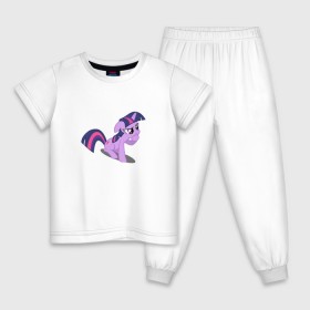 Детская пижама хлопок с принтом My little pony Твайлайт Спаркл в Санкт-Петербурге, 100% хлопок |  брюки и футболка прямого кроя, без карманов, на брюках мягкая резинка на поясе и по низу штанин
 | my little pony | твайлайт спаркл