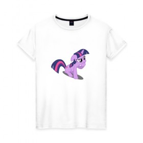 Женская футболка хлопок с принтом My little pony Твайлайт Спаркл в Санкт-Петербурге, 100% хлопок | прямой крой, круглый вырез горловины, длина до линии бедер, слегка спущенное плечо | my little pony | твайлайт спаркл