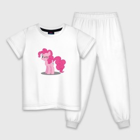 Детская пижама хлопок с принтом My little pony Пинки Пай в Санкт-Петербурге, 100% хлопок |  брюки и футболка прямого кроя, без карманов, на брюках мягкая резинка на поясе и по низу штанин
 | my little pony | пинки пай