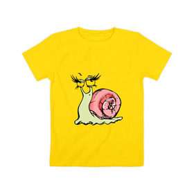 Детская футболка хлопок с принтом Гламурная улитка в Санкт-Петербурге, 100% хлопок | круглый вырез горловины, полуприлегающий силуэт, длина до линии бедер | гламурная | животные | прикольная | улитка