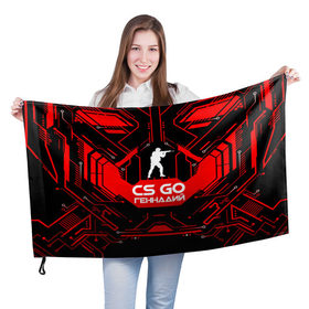 Флаг 3D с принтом Counter Strike-Геннадий в Санкт-Петербурге, 100% полиэстер | плотность ткани — 95 г/м2, размер — 67 х 109 см. Принт наносится с одной стороны | 