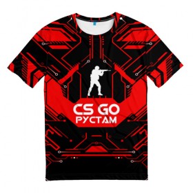 Мужская футболка 3D с принтом Counter Strike-Рустам в Санкт-Петербурге, 100% полиэфир | прямой крой, круглый вырез горловины, длина до линии бедер | 