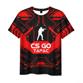 Мужская футболка 3D с принтом Counter Strike-Тарас в Санкт-Петербурге, 100% полиэфир | прямой крой, круглый вырез горловины, длина до линии бедер | 
