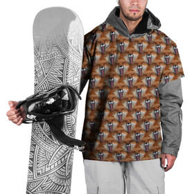 Накидка на куртку 3D с принтом Лисоньки фыр фыр в Санкт-Петербурге, 100% полиэстер |  | cute | камуфляж | лес | лиса | лисица | лисичка | лисоньки | милитари | милый | охота | с языком | фыр фыр