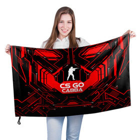 Флаг 3D с принтом Counter Strike-Савва в Санкт-Петербурге, 100% полиэстер | плотность ткани — 95 г/м2, размер — 67 х 109 см. Принт наносится с одной стороны | 