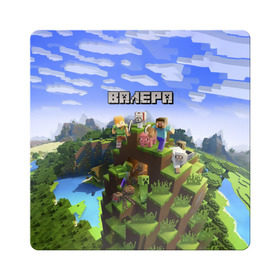 Магнит виниловый Квадрат с принтом Валера - Minecraft. в Санкт-Петербурге, полимерный материал с магнитным слоем | размер 9*9 см, закругленные углы | minecraft |  валерий | валера | валерка | добывать | игра | игрушка | имя | компьютерная | кубики | майкрафт | майн крафт | майнкрафт | пиксели | пиксель | ремесло | с именем | шахта