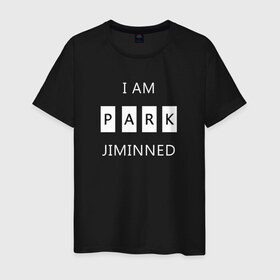 Мужская футболка хлопок с принтом BTS I am Park Jiminned II в Санкт-Петербурге, 100% хлопок | прямой крой, круглый вырез горловины, длина до линии бедер, слегка спущенное плечо. | Тематика изображения на принте: 