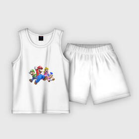 Детская пижама с шортами хлопок с принтом Mario Team в Санкт-Петербурге,  |  | nintendo | марио | нинтендо