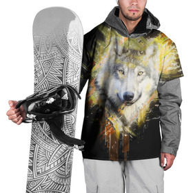 Накидка на куртку 3D с принтом Волк в Санкт-Петербурге, 100% полиэстер |  | Тематика изображения на принте: волк | геометрия | животные | природа | серый | собака | хищник