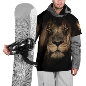 Накидка на куртку 3D с принтом Лев в Санкт-Петербурге, 100% полиэстер |  | Тематика изображения на принте: животные | кошка | лев | мордочка | природа | тигр | хищник