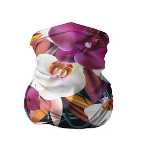 Бандана-труба 3D с принтом Орхидея в Санкт-Петербурге, 100% полиэстер, ткань с особыми свойствами — Activecool | плотность 150‒180 г/м2; хорошо тянется, но сохраняет форму | flower | букет | краски | орхидеи | природа | текстуры | тропики | тропический | цветочки | цветы