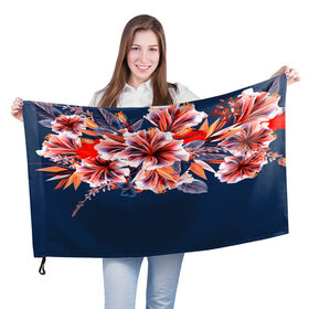 Флаг 3D с принтом Цветочная мода в Санкт-Петербурге, 100% полиэстер | плотность ткани — 95 г/м2, размер — 67 х 109 см. Принт наносится с одной стороны | flower | букет | краски | орхидеи | природа | текстуры | тропики | тропический | цветочки | цветы