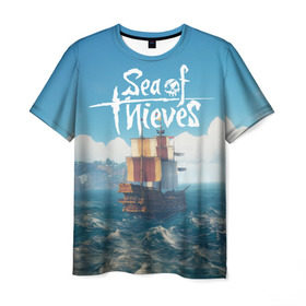 Мужская футболка 3D с принтом Sea of Thieves в Санкт-Петербурге, 100% полиэфир | прямой крой, круглый вырез горловины, длина до линии бедер | pirates | sea of thieves | пираты