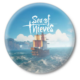 Значок с принтом Sea of Thieves в Санкт-Петербурге,  металл | круглая форма, металлическая застежка в виде булавки | pirates | sea of thieves | пираты