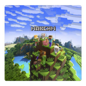 Магнитный плакат 3Х3 с принтом Максим - Minecraft в Санкт-Петербурге, Полимерный материал с магнитным слоем | 9 деталей размером 9*9 см | крипер | майнкрафт