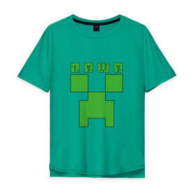Мужская футболка хлопок Oversize с принтом Паша - Minecraft в Санкт-Петербурге, 100% хлопок | свободный крой, круглый ворот, “спинка” длиннее передней части | Тематика изображения на принте: крипер | майнкрафт | павел