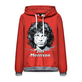 Мужская толстовка 3D с принтом Jim Morrison в Санкт-Петербурге, 100% полиэстер | двухслойный капюшон со шнурком для регулировки, мягкие манжеты на рукавах и по низу толстовки, спереди карман-кенгуру с мягким внутренним слоем. | Тематика изображения на принте: the doors | автор песен | вокалист | джим моррисон | звезда | музыка | певец | поэт | рок | рок музыка | фронтмен