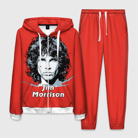 Мужской костюм 3D с принтом Jim Morrison в Санкт-Петербурге, 100% полиэстер | Манжеты и пояс оформлены тканевой резинкой, двухслойный капюшон со шнурком для регулировки, карманы спереди | Тематика изображения на принте: the doors | автор песен | вокалист | джим моррисон | звезда | музыка | певец | поэт | рок | рок музыка | фронтмен