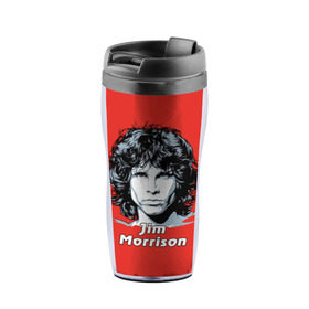 Термокружка-непроливайка с принтом Jim Morrison в Санкт-Петербурге, внутренняя часть — пищевой пластик, наружная часть — прозрачный пластик, между ними — полиграфическая вставка с рисунком | объем — 350 мл, герметичная крышка | Тематика изображения на принте: the doors | автор песен | вокалист | джим моррисон | звезда | музыка | певец | поэт | рок | рок музыка | фронтмен