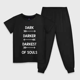 Детская пижама хлопок с принтом Darker в Санкт-Петербурге, 100% хлопок |  брюки и футболка прямого кроя, без карманов, на брюках мягкая резинка на поясе и по низу штанин
 | dark souls | dark souls 3