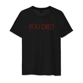 Мужская футболка хлопок с принтом You Died в Санкт-Петербурге, 100% хлопок | прямой крой, круглый вырез горловины, длина до линии бедер, слегка спущенное плечо. | dark souls | dark souls 3