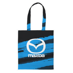 Сумка 3D повседневная с принтом Mazda MOTORs Blue в Санкт-Петербурге, 100% полиэстер | Плотность: 200 г/м2; Размер: 34×35 см; Высота лямок: 30 см | 
