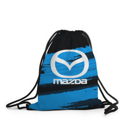 Рюкзак-мешок 3D с принтом Mazda MOTORs Blue в Санкт-Петербурге, 100% полиэстер | плотность ткани — 200 г/м2, размер — 35 х 45 см; лямки — толстые шнурки, застежка на шнуровке, без карманов и подкладки | 