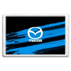 Магнит 45*70 с принтом Mazda MOTORs Blue в Санкт-Петербурге, Пластик | Размер: 78*52 мм; Размер печати: 70*45 | Тематика изображения на принте: 