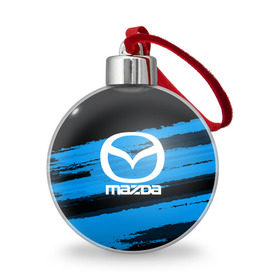 Ёлочный шар с принтом Mazda MOTORs Blue в Санкт-Петербурге, Пластик | Диаметр: 77 мм | Тематика изображения на принте: 