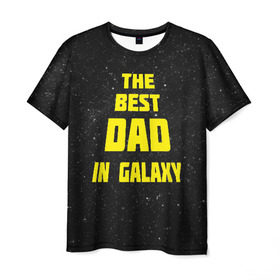 Мужская футболка 3D с принтом The best dad в Санкт-Петербурге, 100% полиэфир | прямой крой, круглый вырез горловины, длина до линии бедер | 23 февраля | защитник | звездные | лучший папа | любимый | мужчинам | мужчины | папа | подарок | самый лучший
