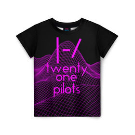 Детская футболка 3D с принтом twenty one pilots neon music в Санкт-Петербурге, 100% гипоаллергенный полиэфир | прямой крой, круглый вырез горловины, длина до линии бедер, чуть спущенное плечо, ткань немного тянется | группа | инди поп | синти поп