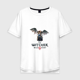 Мужская футболка хлопок Oversize с принтом Ведьмак в Санкт-Петербурге, 100% хлопок | свободный крой, круглый ворот, “спинка” длиннее передней части | wild hunt | witcher | witcher3 | ведьмак | дикая охота