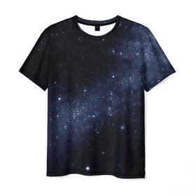 Мужская футболка 3D с принтом Звёздное небо в Санкт-Петербурге, 100% полиэфир | прямой крой, круглый вырез горловины, длина до линии бедер | вселенная | звёзды | земля | космос | плеяды | пространство