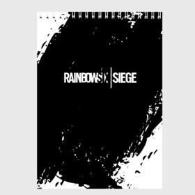 Скетчбук с принтом RAINBOW SIX SIEGE в Санкт-Петербурге, 100% бумага
 | 48 листов, плотность листов — 100 г/м2, плотность картонной обложки — 250 г/м2. Листы скреплены сверху удобной пружинной спиралью | cybersport | esports | pro league | r6 | rainbow | rainbow six | siege | six | weapon | армия | боевик | военные | война | игры | киберспорт | логотип | модные | оперативники | оружие | радуга | черный белый | шутер