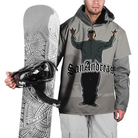 Накидка на куртку 3D с принтом GTA SA - Райдер в Санкт-Петербурге, 100% полиэстер |  | Тематика изображения на принте: carl johnson | grand theft auto | gta | los santos | sa | san andreas | гта