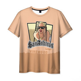 Мужская футболка 3D с принтом GTA SA - Betina в Санкт-Петербурге, 100% полиэфир | прямой крой, круглый вырез горловины, длина до линии бедер | carl johnson | grand theft auto | gta | los santos | sa | san andreas | гта