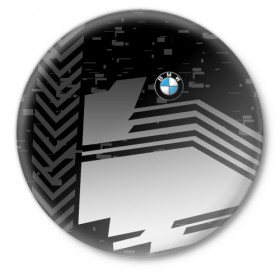 Значок с принтом BMW SPORT в Санкт-Петербурге,  металл | круглая форма, металлическая застежка в виде булавки | bmw | бмв | марка | машины