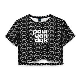 Женская футболка 3D укороченная с принтом Paul Van Dyk в Санкт-Петербурге, 100% полиэстер | круглая горловина, длина футболки до линии талии, рукава с отворотами | paul van dyk | ван | дайк | дук | дюк | маттиас пауль | паул | пауль | пол