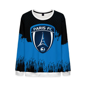 Мужской свитшот 3D с принтом FC Paris Original uniform в Санкт-Петербурге, 100% полиэстер с мягким внутренним слоем | круглый вырез горловины, мягкая резинка на манжетах и поясе, свободная посадка по фигуре | football | soccer | париж