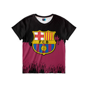 Детская футболка 3D с принтом FC Barcelona Uniform в Санкт-Петербурге, 100% гипоаллергенный полиэфир | прямой крой, круглый вырез горловины, длина до линии бедер, чуть спущенное плечо, ткань немного тянется | football | soccer | барселона