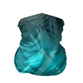 Бандана-труба 3D с принтом Neon light blue в Санкт-Петербурге, 100% полиэстер, ткань с особыми свойствами — Activecool | плотность 150‒180 г/м2; хорошо тянется, но сохраняет форму | неон | папоротник | треугольник