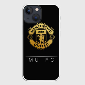 Чехол для iPhone 13 mini с принтом MU Gold в Санкт-Петербурге,  |  | champions | england | league | manchester | united | лига | манчестер | чемпионов | юнайтед