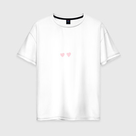 Женская футболка хлопок Oversize с принтом No love skull в Санкт-Петербурге, 100% хлопок | свободный крой, круглый ворот, спущенный рукав, длина до линии бедер
 | guccigang | hearts | nolove | дремин | ивандремин | любовь | нелюбовь | сердечки | сердце | фэйс | череп