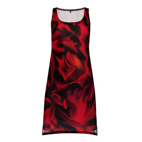 Платье-майка 3D с принтом Flame Style (красный) в Санкт-Петербурге, 100% полиэстер | полуприлегающий силуэт, широкие бретели, круглый вырез горловины, удлиненный подол сзади. | огненный | огонь | пламя